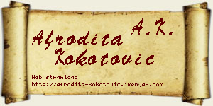 Afrodita Kokotović vizit kartica